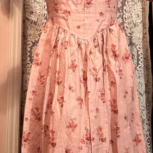 Reformation Pink Floral Midi Dress with pockets